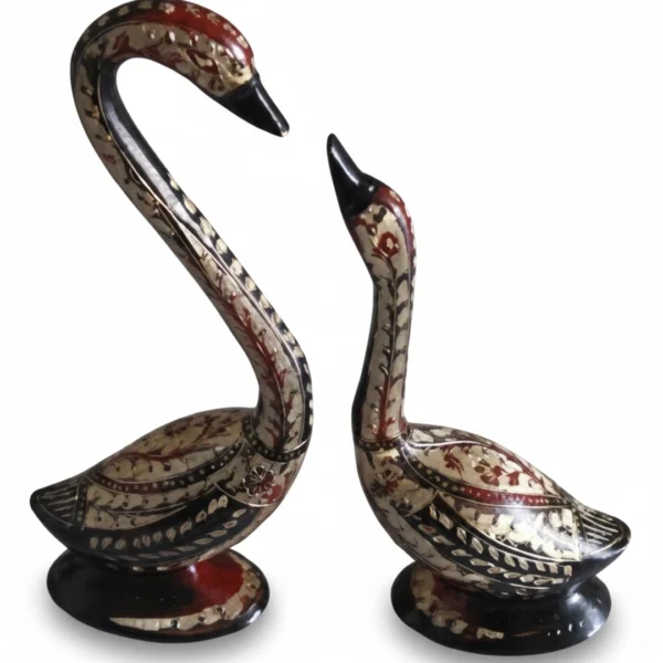 Decorative brass Duck Set Showpiece Black