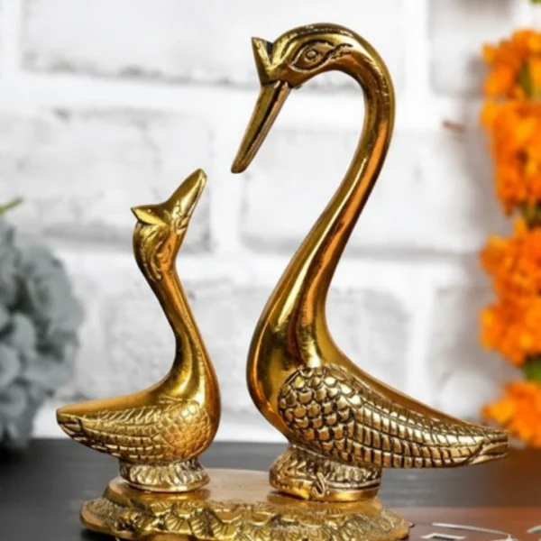 Decorative brass Duck Set Showpiece Golden
