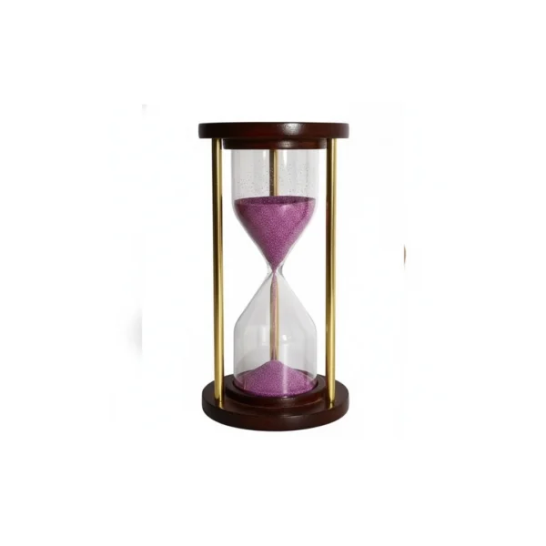 Wooden & Brass Sand Timer 4 Minute Hourglass Handmade