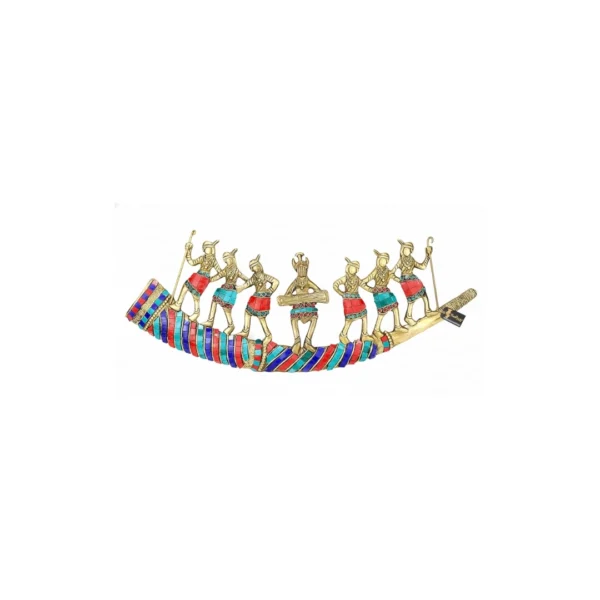 Brass Tribal Folk Dancers Decorative Showpiece