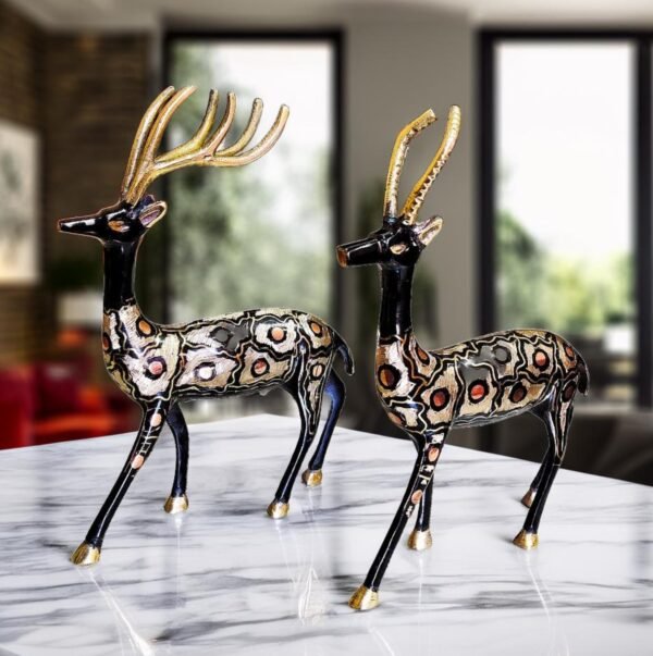 Brass Stone Deer Set of 2 (Male+Female)